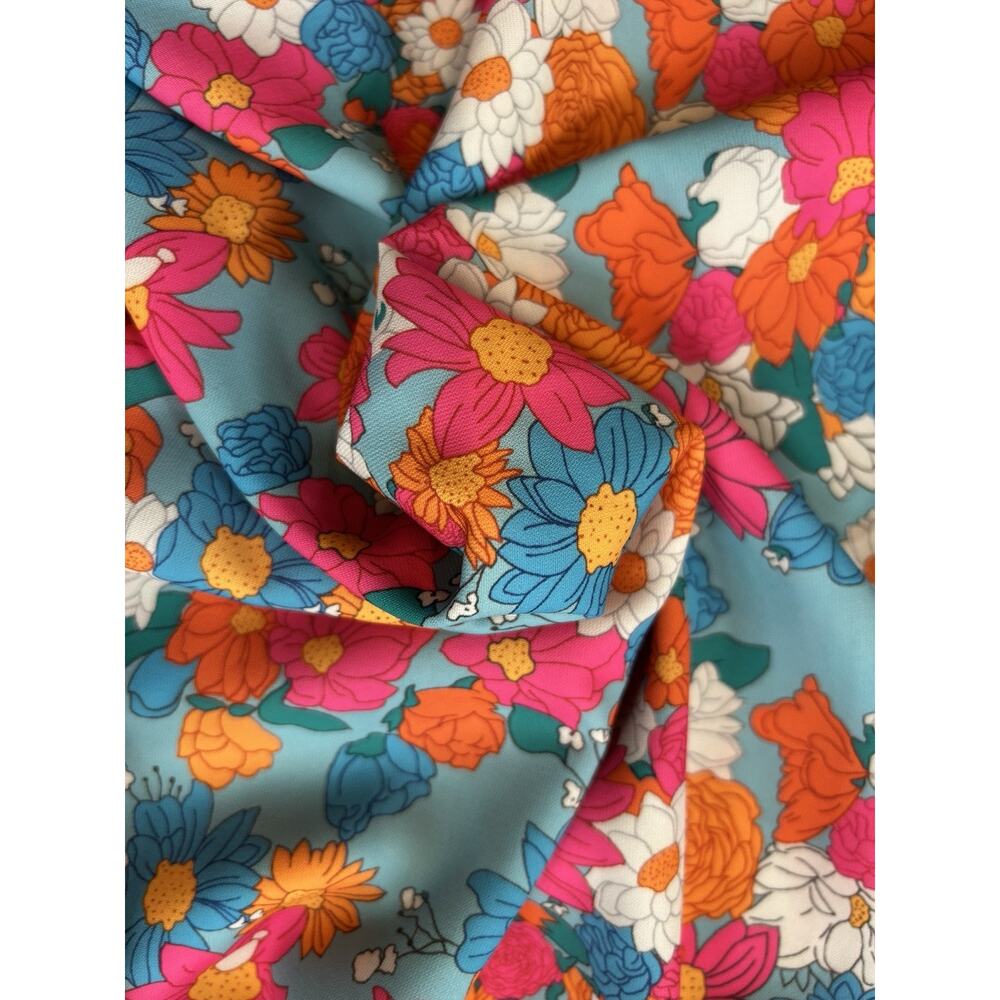 Women’s Boho Floral Peasant Blouse Balloon Sleeve Baby Doll Tunic Cottage Core S - Picture 6 of 6